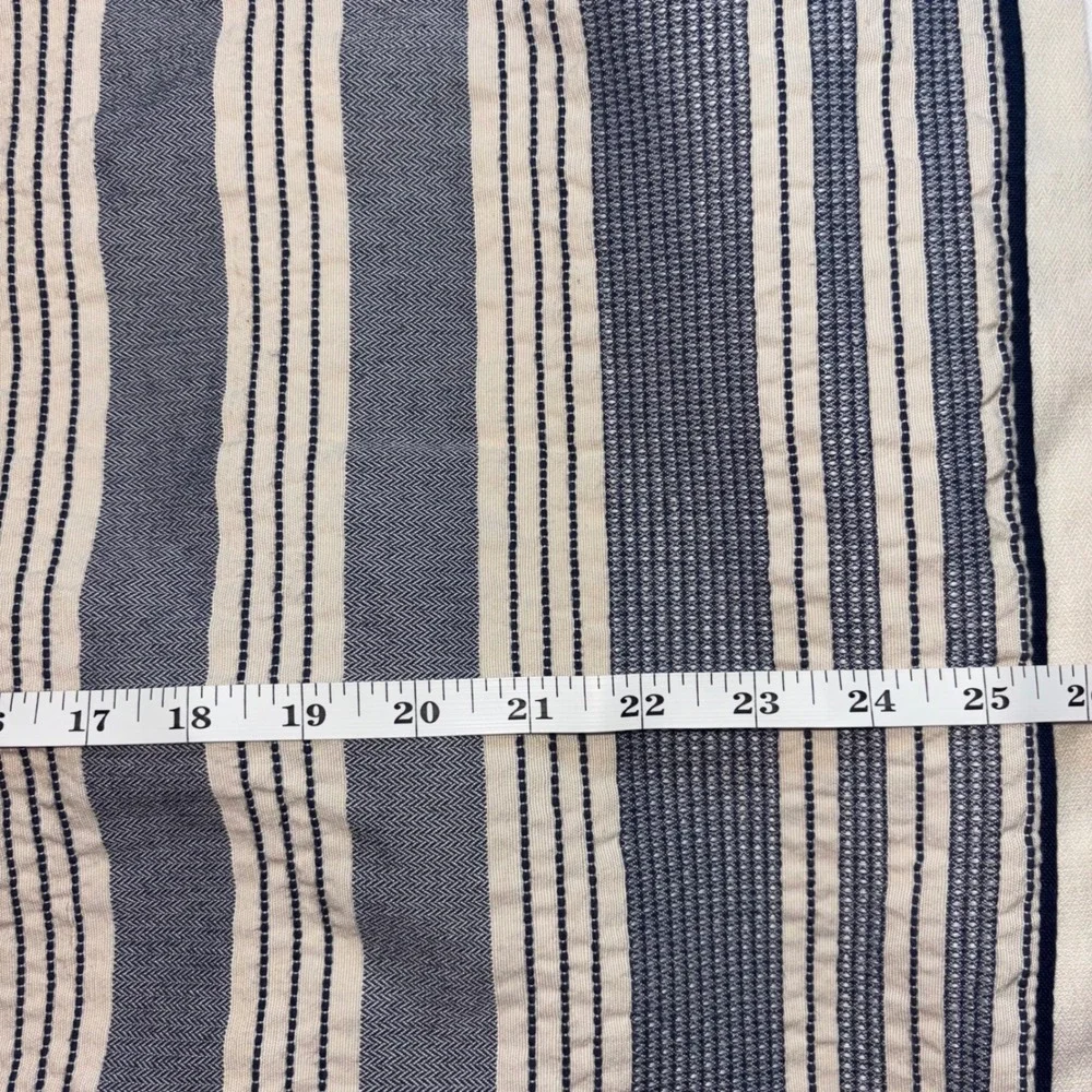 Madison Park Lot of 2 Pillow Shams‎ Blue Stripe, Beige Button Closure-No Pillows